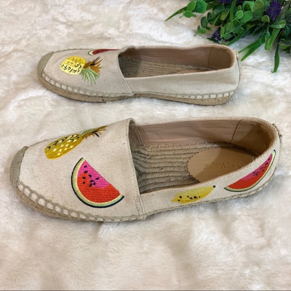J. Crew Fruit Salad Canvas Espadrilles Loafers Watermelon Pineapple - Picture 7 of 12
